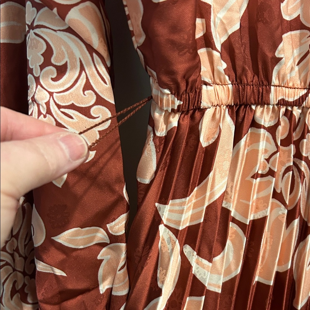 Flying Tomato Rust and Cream Floral Maxi Dress - Picture 4 of 7